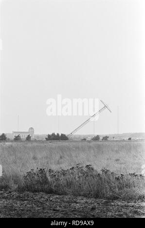 Antennemast Lange Gerrit van het Radio Kootwijk neergehaald neerhalen van d, Bestanddeelnr 930-7375. Stockfoto