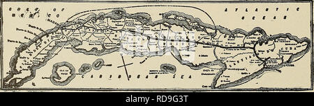 . Der Kuba zu überprüfen. Ein Flur, Hotel Camaguey.. Karte von Kuba Eisenbahn Bitte erwähnen Sie die Kuba Überprüfung beim Schreiben zu den Inserenten. Bitte beachten Sie, dass diese Bilder sind von der gescannten Seite Bilder, die digital für die Lesbarkeit verbessert haben mögen - Färbung und Aussehen dieser Abbildungen können nicht perfekt dem Original ähneln. extrahiert. Munson Steamship Line. New York: Munson Steamship Line Stockfoto