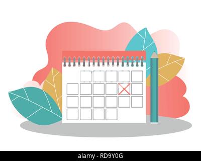 Zeitplan Management, Business Planung Landing Page Template. Kalender Konzept Stock Vektor