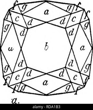 . Edelsteine, einem beliebten Berücksichtigung ihrer Zeichen, Vorkommen und Anwendungen, mit einer Einführung in ihre Entschlossenheit, für Mineralogen, lapidaries, Juweliere, etc., mit einem Anhang über die Perlen und Korallen. Edelsteine, Perlen, Korallen. 74 ALLGEMEINE ZEICHEN VON EDELSTEINEN Kanten; diejenigen, die Er über dem Gürtel beschriftet sind und in der Abbildung c, während diejenigen, die weiter unten sind die Buchstaben A und C sind; diese Facetten sind jedoch nicht immer in der gleichen Zeit. Bitte beachten Sie, dass diese Bilder aus gescannten Seite Bilder, die digital für readabili gesteigert wurden extrahiert werden Stockfoto