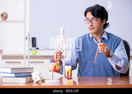 Junge Dozentin Lehrer Lehre Anatomie Stockfoto