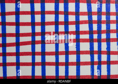 Blauen und Roten Linien auf weißem Hintergrund Stockfoto