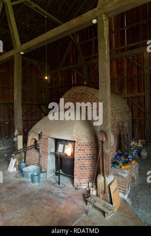 Historische Glasbläserei shop in Cuyahoga Valley National Park, Ohio. Stockfoto