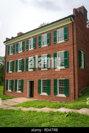 Historischen Backsteingebäude im Hale Farm Dorf Cuyahoga Valley National Park. Stockfoto