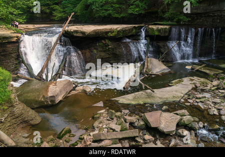 Große Fälle des Tinkers Creek in Ohio. Stockfoto