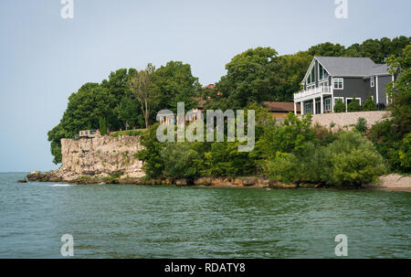 Blick von an Bord der Fähre in Put-in-Bay, Ohio. Stockfoto