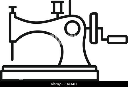 Vintage machine Symbol nähen. Umrisse vintage Maschine vektor Symbol für Web Design auf weißem Hintergrund nähen Stock Vektor