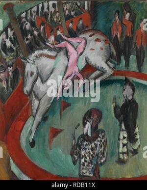 Zirkus. Museum: Neue Pinakothek, München. Autor: Kirchner, Ernst Ludwig. Stockfoto