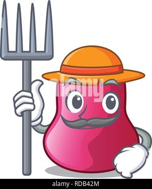 Landwirt schwamm makeuop in der Karikatur form Stock Vektor