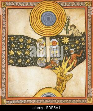 Der Erlöser. Miniatur aus Liber Scivias von Hildegard von Bingen. Museum: Eibingen Abtei. Autor: anonym. Stockfoto