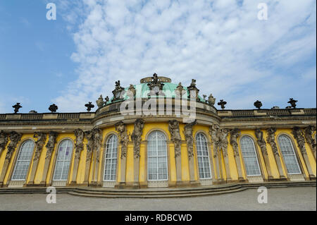 16.09.2014, Potsdam, Brandenburg, Deutschland, Europa - Blick auf den südlichen Fassade von Schloss Sanssouci, dem Sommerpalast der preußische König Friedrich Stockfoto