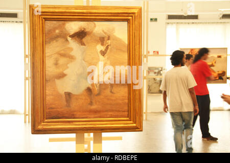 Lavadeiras, Washer-Woman, Candido Portinari, 1943, Öl auf Leinwand, museus Castro Maya, IBRAM - Minc - Rio de Janeiro, MASP, São Paulo, Brasilien Stockfoto