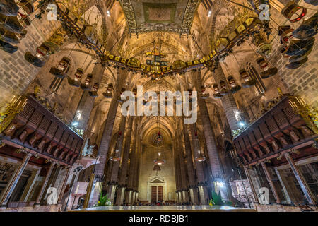 Mallorca, Spanien - Oktober 29, 2018: in Palma de Mallorca Kathedrale (La Seu) Stockfoto