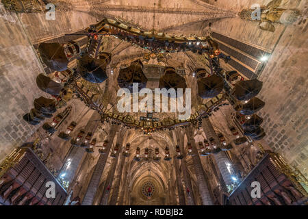 Mallorca, Spanien - Oktober 29, 2018: in Palma de Mallorca Kathedrale (La Seu) Stockfoto