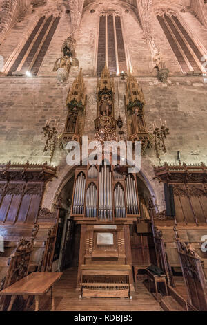 Mallorca, Spanien - Oktober 29, 2018: in Palma de Mallorca Kathedrale (La Seu) Stockfoto