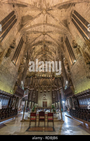 Mallorca, Spanien - Oktober 29, 2018: in Palma de Mallorca Kathedrale (La Seu) Stockfoto