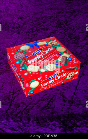 Box von McVities Familie Kreis Weihnachtsgebäck Stockfoto