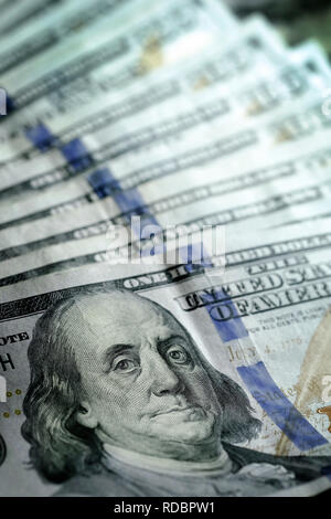 Hundert-euro-Scheine amerikanisches Geld Usa Bezeichnung Reichtum Stockfoto