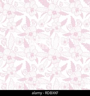 Vektor rosa Stiefmütterchen Textur. Florale Vektor wiederholen Sie nahtlose Textur Stock Vektor