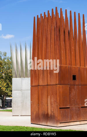 Prager Jan-Palach-Denkmal - Das Haus der Selbstmord und das Haus der Mutter des Selbstmord Jan-palach-Platz in Prag in der Tschechischen Republik Europa Stockfoto