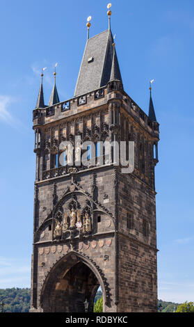 Der Pulverturm in Prag Prag Prag Prašná brána Pulverturm Prager Náměstí Republiky Prag Tschechische Republik EU Europa Stockfoto