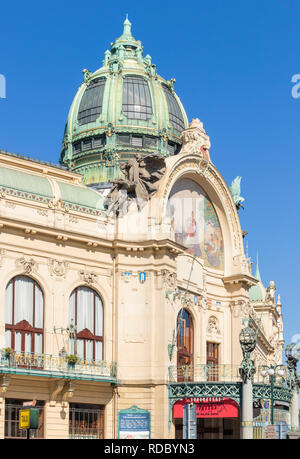 Prager Gemeindehaus Gemeindehaus dům Jugendstil venue hosting Klassische Konzerte Oper und Ballett Náměstí Republiky Prag Tschechische Republik Europa Stockfoto