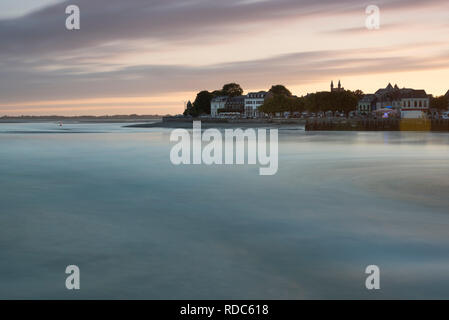 Lange Belichtung Bild über die Mündung in Richtung Le Crotoy Stockfoto