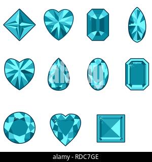 Vektor einrichten von Diamanten in verschiedenen Formen Stock Vektor