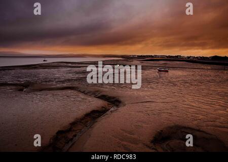 Strand Sonnenaufgang, Kanal, Sonnenaufgang Stockfoto