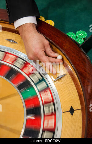 Roulette Spiel, hier anlässlich der IMA, die internationale Fachmesse für Unterhaltungs- und Warenautomaten, Düsseldorf, North Rhine-Westphali Stockfoto