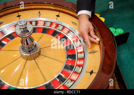 Roulette Spiel, hier anlässlich der IMA, die internationale Fachmesse für Unterhaltungs- und Warenautomaten, Düsseldorf, North Rhine-Westphali Stockfoto