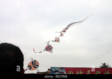 Kite in Xian China geflogen Stockfoto