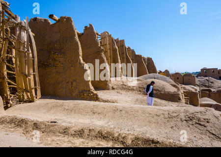 Nashtifan Windmühlen, Khaf, Iran. Die Ältesten operativen Windmühlen in der Welt. Stockfoto