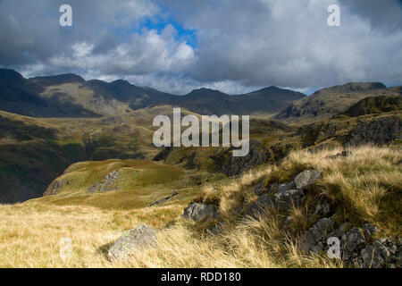 Scafell reichen von Hard Knott, Lake District, Cumbria. Großbritannien Stockfoto