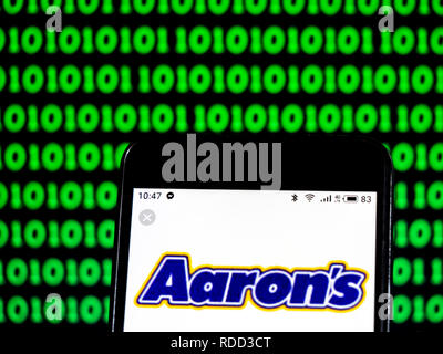 Aaron's, Inc. Möbel Firmenlogo auf dem Smartphone angezeigt ...