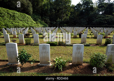 Taiping, Malaysia - 22 Jun, 2018: Die taiping War Cemetery, Taiping, Malaysia - Der Friedhof wurde geschaffen, um die Gräber von WWII Battlefield in Ma zu erhalten Stockfoto