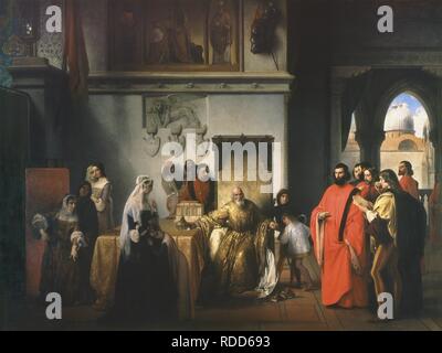 Il Doge Francesco Foscari destituito. Museum: das Museum "Pinacoteca di Brera, Mailand. Autor: HAYEZ FRANCESCO. Stockfoto