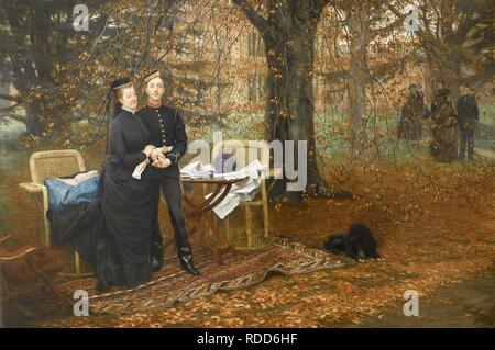 Kaiserin Eugenie (1826-1920) und Louis-Napoléon Bonaparte (1856-1879), Prinz Imperial, bei Camden Place, Chislehurst. Museum: Musée National du Château de Compiègne. Thema: Tissot James Jacques Joseph. Stockfoto
