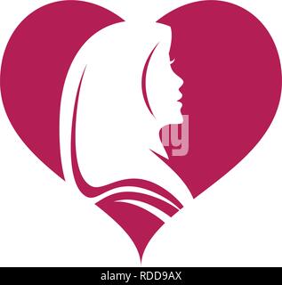 Muslima hijab Logo template Vector Illustration Design Stock Vektor
