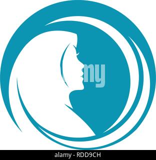 Muslima hijab Logo template Vector Illustration Design Stock Vektor