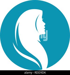 Muslima hijab Logo template Vector Illustration Design Stock Vektor