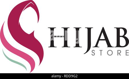 Muslima hijab Logo template Vector Illustration Design Stock Vektor