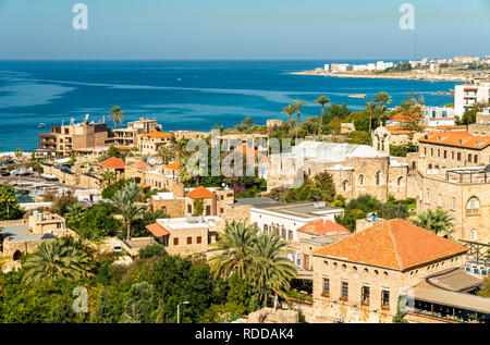 Luftaufnahme von Byblos Stadt im Libanon Stockfoto