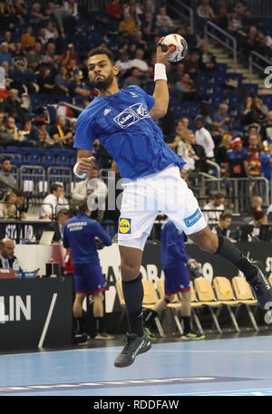 Berlin, Deutschland. 17. Januar, 2019. Adrien Dipanda (Frankreich) während der IHF Männer Wm 2019: Gruppe A handball Match zwischen Frankreich und Russland am 17. Januar 2019 in der Mercedes-Benz Arena in Berlin, Deutschland - Foto Laurent Lairys/MAXPPP Credit: Laurent Lairys/Agence Locevaphotos/Alamy leben Nachrichten Stockfoto