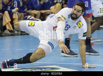 Berlin, Deutschland. 17. Januar, 2019. Nikola Karabatic (Frankreich) während der IHF Männer Wm 2019: Gruppe A handball Match zwischen Frankreich und Russland am 17. Januar 2019 in der Mercedes-Benz Arena in Berlin, Deutschland - Foto Laurent Lairys/MAXPPP Credit: Laurent Lairys/Agence Locevaphotos/Alamy leben Nachrichten Stockfoto