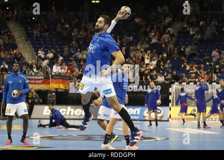 Berlin, Deutschland. 17. Januar, 2019. Nikola Karabatic (Frankreich) während der IHF Männer Wm 2019: Gruppe A handball Match zwischen Frankreich und Russland am 17. Januar 2019 in der Mercedes-Benz Arena in Berlin, Deutschland - Foto Laurent Lairys/MAXPPP Credit: Laurent Lairys/Agence Locevaphotos/Alamy leben Nachrichten Stockfoto