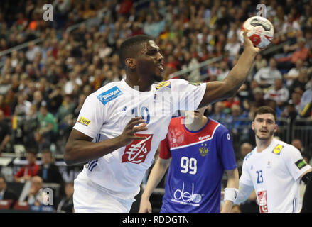 Berlin, Deutschland. 17. Januar, 2019. Dika Nem (Frankreich) während der IHF Männer Wm 2019: Gruppe A handball Match zwischen Frankreich und Russland am 17. Januar 2019 in der Mercedes-Benz Arena in Berlin, Deutschland - Foto Laurent Lairys/MAXPPP Credit: Laurent Lairys/Agence Locevaphotos/Alamy leben Nachrichten Stockfoto