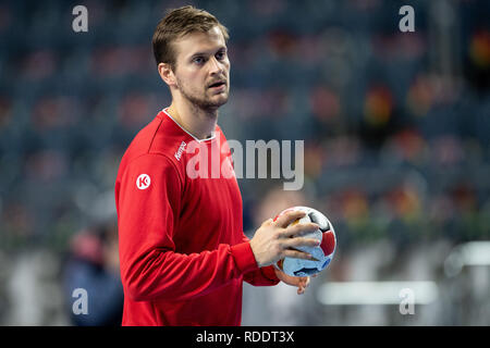 18. Januar 2019, Nordrhein-Westfalen, Köln: Handball: WM, national team-Training. Fabian Böhm trainiert mit der Mannschaft. Foto: Marius Becker/dpa Stockfoto