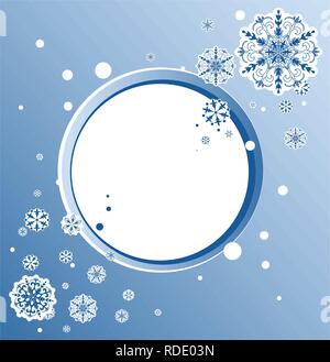 Die Entwicklung des Abstrakten mit Schneeflocken und Platz für Text Stock Vektor