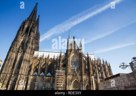 Römisch-katholische Kathedrale in Köln, der Dritte der höchsten Kirchen der Welt. Stockfoto